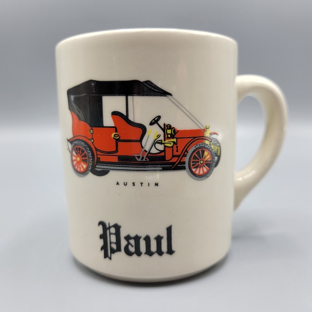 Vintage Austin Roadster Coffee Mug Cup Stamped Made in England Personalized PAUL
